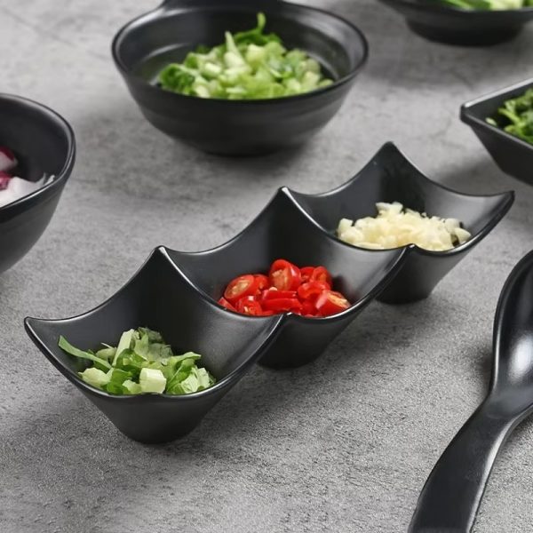 3 Compartment Dipping Sauce Dish Pot