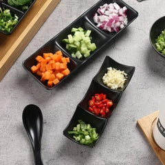 3 Compartment Dipping Sauce Dish Pot