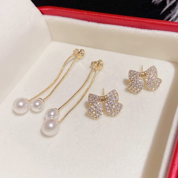 Elegant Bow Style Zircon Earings - Mall Mega