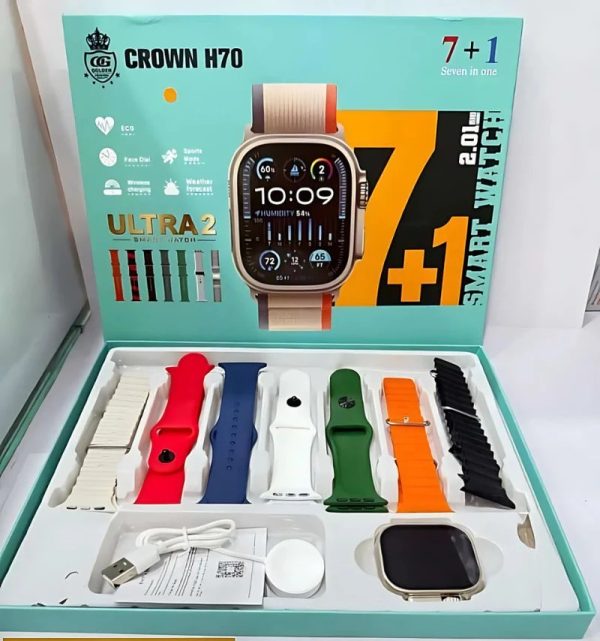 Crown H70 7 + 1 Ultra 2 Smart Watch - Mall Mega