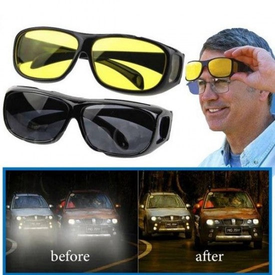 1Pc Hd Day & Night Vision Wrap Around Glasses - Mall Mega