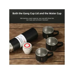 500ml Stainless Steel Vacuum Flask Water Bottle With 2 Extra Cups (160ml)