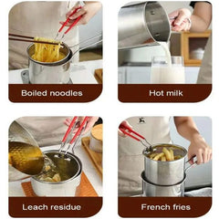 Stainless Steel Deep Fryer Pot With Strainer - Mall Mega