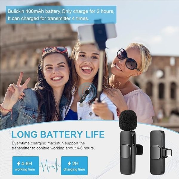 Wireless Mic K9 Dual Microphone Mic Plug & Play Usb Type C Plug Wireless Lavalier Microphone - Mall Mega