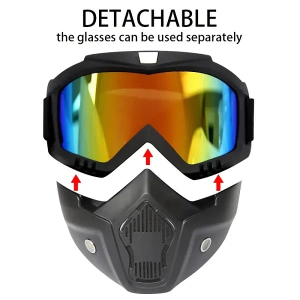 Motorcycle Goggles With Removable Full Face Mask - Mall Mega