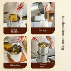 Stainless Steel Deep Fryer Pot With Strainer - Mall Mega