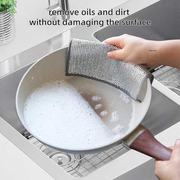 Combo Deal Disposable Food Cover Plastic Wrap 100 Pcs + 2 Pcs Dishwashing Rug - Mall Mega