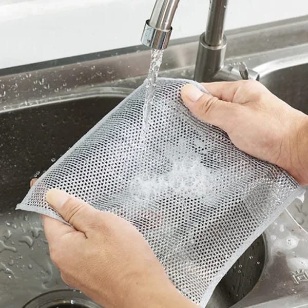 Combo Deal Disposable Food Cover Plastic Wrap 100 Pcs + 2 Pcs Dishwashing Rug - Mall Mega