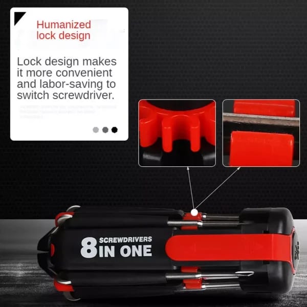 8 in 1 Screwdriver Multifunctional Repair Tools With Torch - Mall Mega