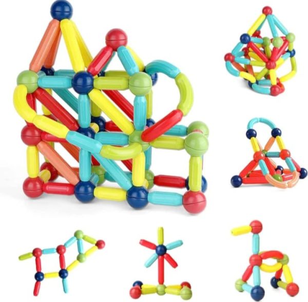 52 Pieces Magnetic Stick Building Blocks - Mall Mega