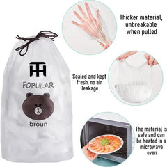 Combo Deal Disposable Food Cover Plastic Wrap 100 Pcs + 2 Pcs Dishwashing Rug - Mall Mega