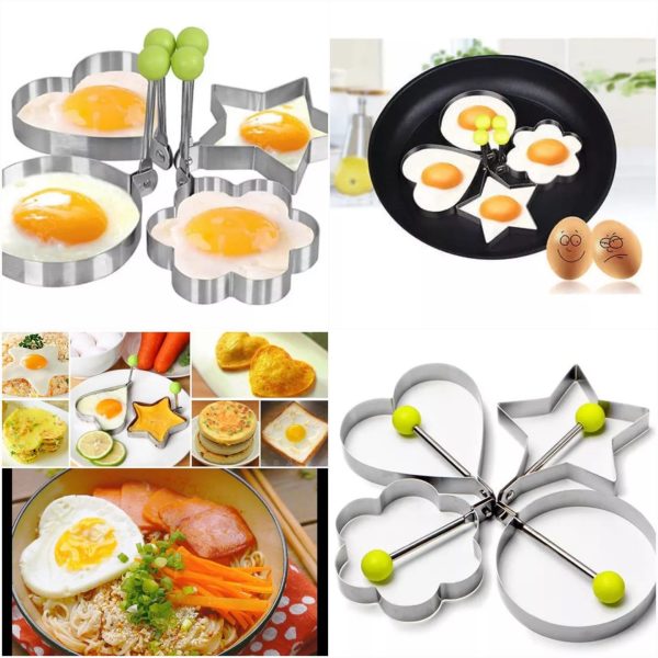 4pcs Stainless Steel Egg Ring Mold Set