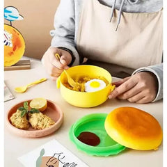 Round Cute Burger Shape Lunch Box - Mall Mega