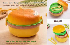 Round Cute Burger Shape Lunch Box - Mall Mega