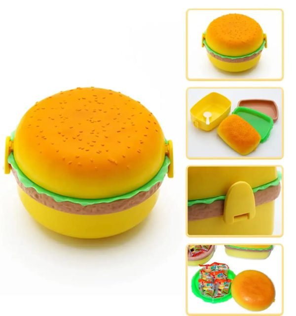 Round Cute Burger Shape Lunch Box - Mall Mega
