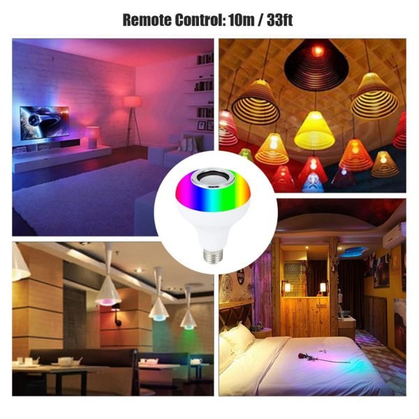 Smart Led Light Bulb With Built - in Bluetooth Speaker + Remote - Mall Mega