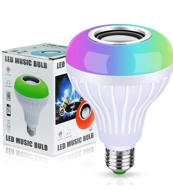 Smart Led Light Bulb With Built - in Bluetooth Speaker + Remote - Mall Mega