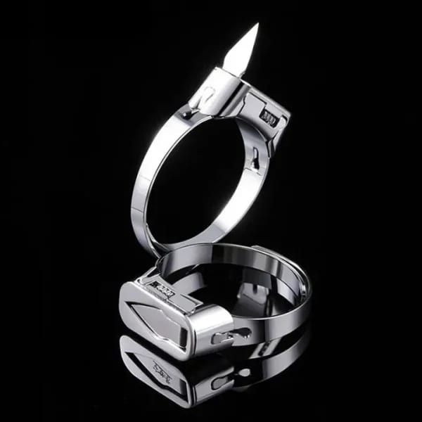 Stainless Steel Self - defense Ring With Hidden Blade - Mall Mega