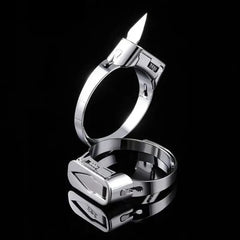 Stainless Steel Self - defense Ring With Hidden Blade - Mall Mega