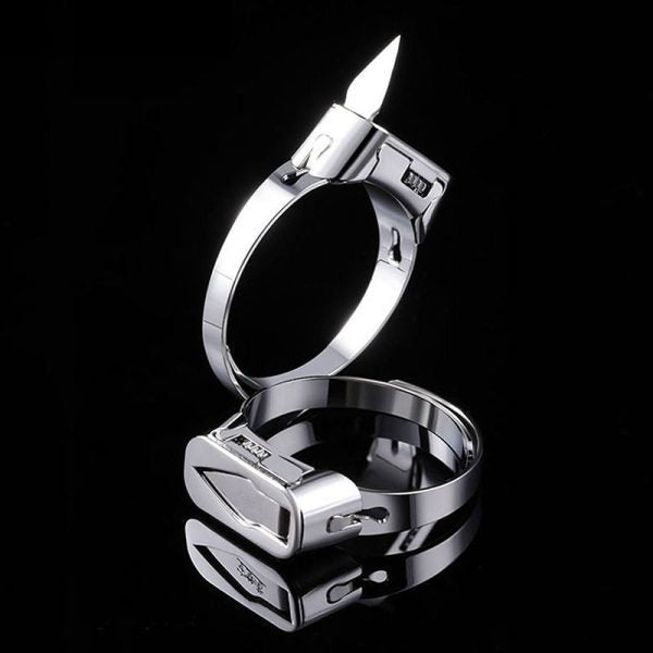 Stainless Steel Self - defense Ring With Hidden Blade - Mall Mega
