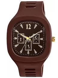 Stylish Silicone Strap Watch For Men With Square Dial - Mall Mega