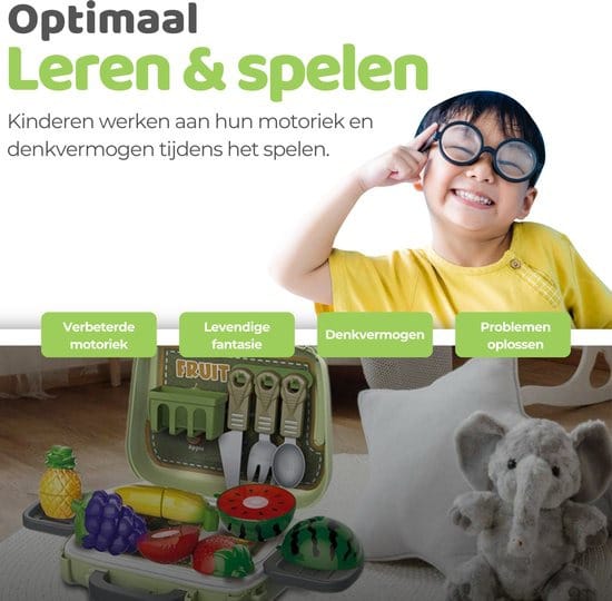 Toy Kitchen Suitcase Set – Fruit & Cutlery Play Set - Mall Mega