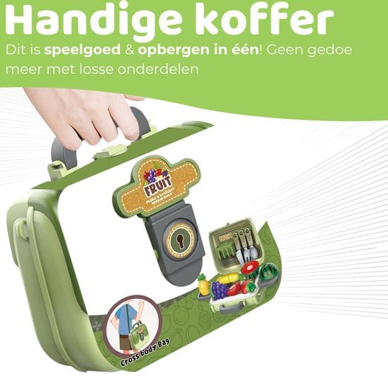 Toy Kitchen Suitcase Set – Fruit & Cutlery Play Set - Mall Mega