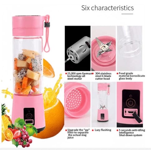 YE - 02 Portable Rechargeable Juice Blender - 380ml - Mall Mega